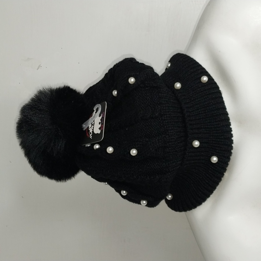 Womens Beanie Warm Hat Fuzzy Knit Ball Cap - Picture 6 of 13